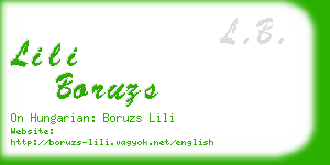 lili boruzs business card